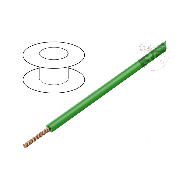 Cablu SiF 1x0,5mm2 cu litat din Cu silicon verde, rezistent la temperaturi între -50 și 180°C, Clasa 5 | Electronic-mag.ro | Com