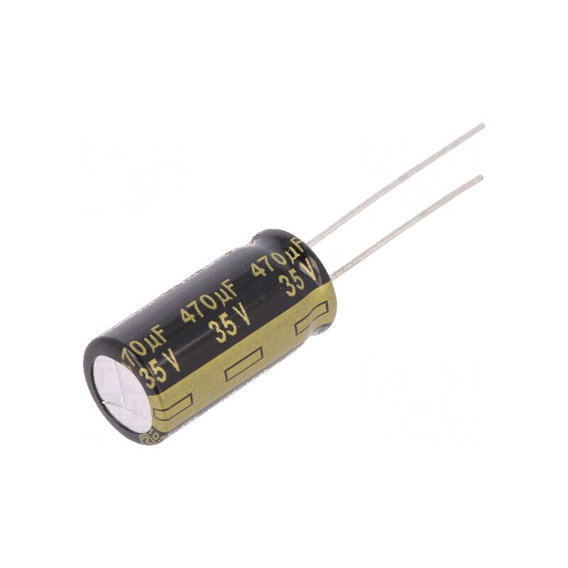 Condensator electrolitic low ESR THT 470uF 35VDC Ø10x20mm - componentă electronică | Electronic-mag.ro | Componente Electronice