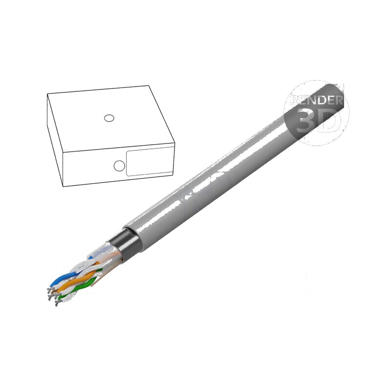 Cablu F/UTP 5e 4x2x24AWG litat CCA PVC gri 100m Ø5,7mm | Electronic-mag.ro | Componente Electronice