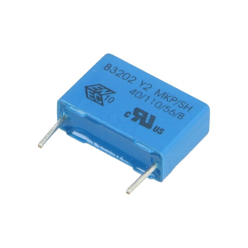 Condensator polipropilenă Y2 22nF 18x12x6mm THT ±20% 15mm - componentă electronică de calitate | Electronic-mag.ro | Componente 