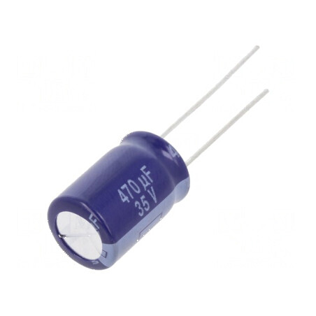 Condensator electrolitic THT 470uF 35VDC Ø10x16mm Raster 5mm - Componentă electronică | Electronic-mag.ro | Componente Electroni