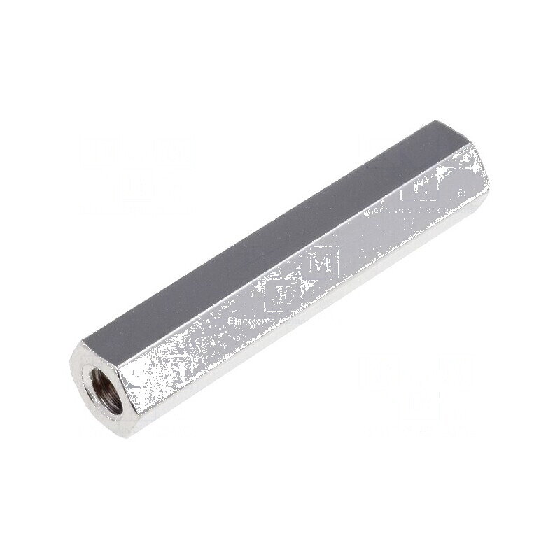 Piuliță distanțieră filetată 25mm M3 din alamă nichelată | Electronic-mag.ro | Componente Electronice