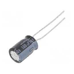 Condensator electrolitic low ESR THT 100uF 50VDC Ø8x11,5mm - Componentă electronică de înaltă performanță | Electronic-mag.ro | 
