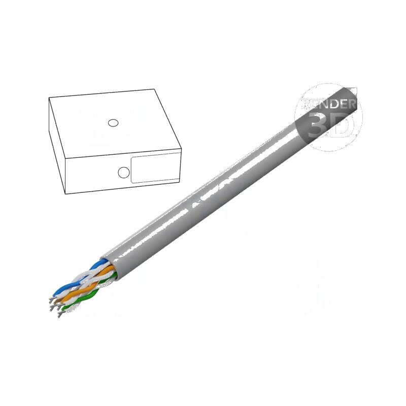 Cablu U/UTP 5e 4x2x24AWG CCA PVC gri 100m, Ø 5,2mm | Electronic-mag.ro | Componente Electronice