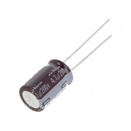 Condensator electrolitic low ESR THT 4,7uF 200VDC Ø10x16mm pentru circuite electrice | Electronic-mag.ro | Componente Electronic