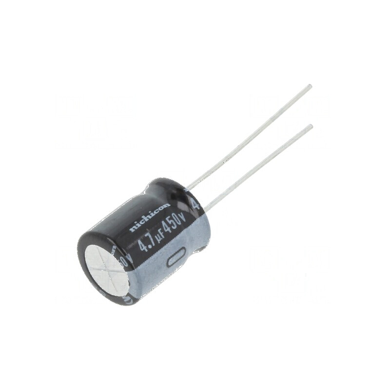Condensator electrolitic THT 4,7uF 450VDC Ø10x12,5mm ±20% - Componente electronice | Electronic-mag.ro | Componente Electronice