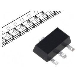 Tranzistor NPN bipolar Darlington 45V 1A 1,3W SC62 SOT89 - Componentă electronică SMD | Electronic-mag.ro | Componente Electroni