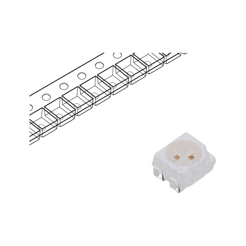 LED SMD 3528 PLCC4 roșie/galbenă 3,5x2,8mm 120° 20mA - Bandă LED flexibilă 20m | Electronic-mag.ro | Componente Electronice
