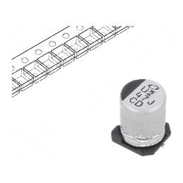 Condensator electrolitic low ESR SMD 47uF 63VDC Ø8x10mm ±20% - Componentă electronică de calitate superioară | Electronic-mag.ro