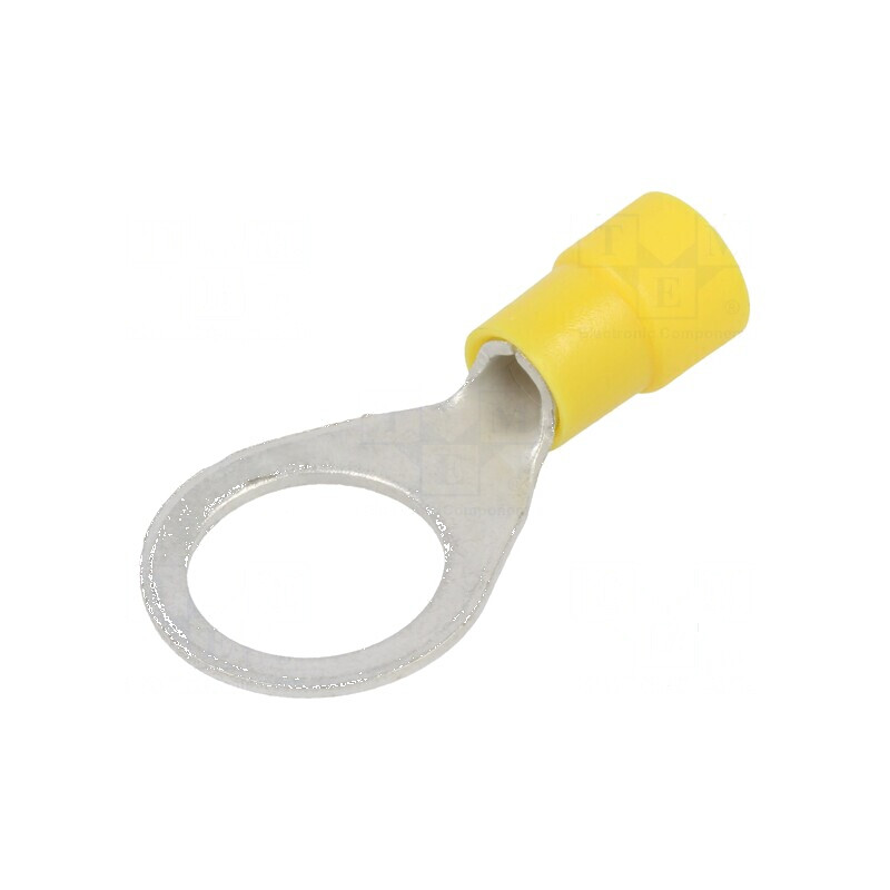 Vârf inelar M12 Ø 13mm pentru cablu de cupru 4÷6mm2, crimpat și izolat | Electronic-mag.ro | Componente Electronice