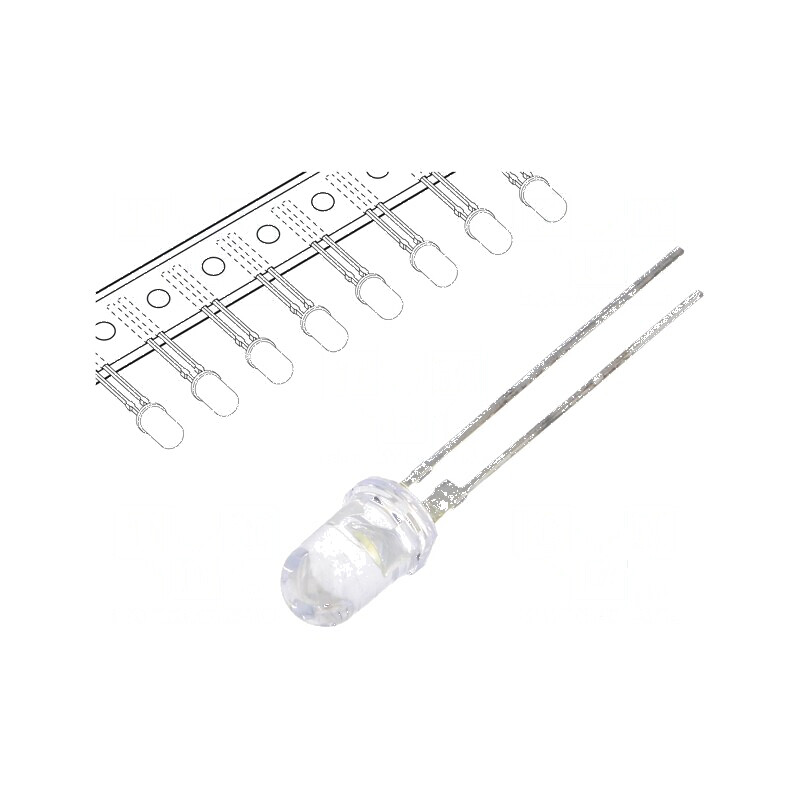 LED 5mm alb rece 75000mcd 15° convex 3÷3,8VDC | Electronic-mag.ro | Componente Electronice