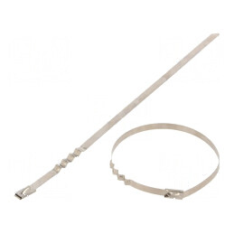 Colier de strângere din oțel inoxidabil AISI 304, L: 200mm, W: 4,6mm | Electronic-mag.ro | Componente Electronice