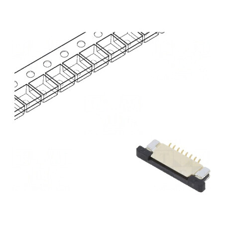 Conector FFC/FPC 8 PIN F52R contacte inferioare ZIF SMT 50V | Electronic-mag.ro | Componente Electronice
