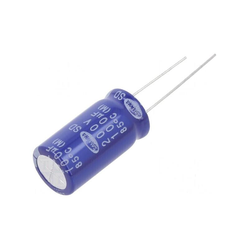 Condensator electrolitic THT 100uF 200VDC Ø12,5x25mm ±20% - Componentă electronică pentru circuite | Electronic-mag.ro | Compone