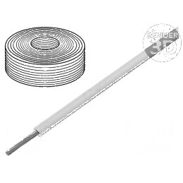 Cablu SiF 1x0,5mm2 litat Cu LSZH, silicon alb, rezistent la temperaturi între -60 și 180°C, 100m | Electronic-mag.ro | Component