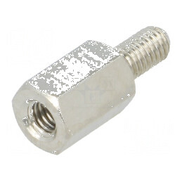 Piuliţă-distanţieră filetată 8mm M3, filet interior și exterior M3 | Electronic-mag.ro | Componente Electronice