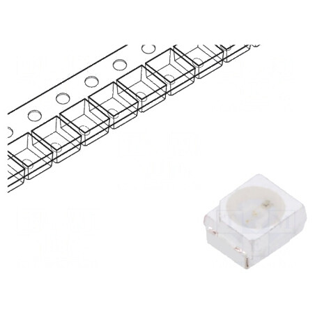LED SMD 3528 PLCC2 Albastru 150-220mcd 3,5x2,8x1,7mm 120° - Lampa cu Diodă Emitentă de Lumină | Electronic-mag.ro | Componente E