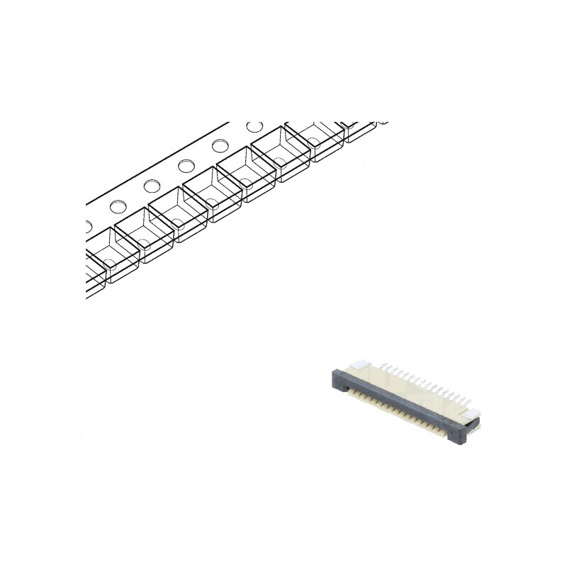 Conector FFC/FPC orizontal PIN 16 ZIF SMT cositorit 30mΩ - Componente electronice | Electronic-mag.ro | Componente Electronice