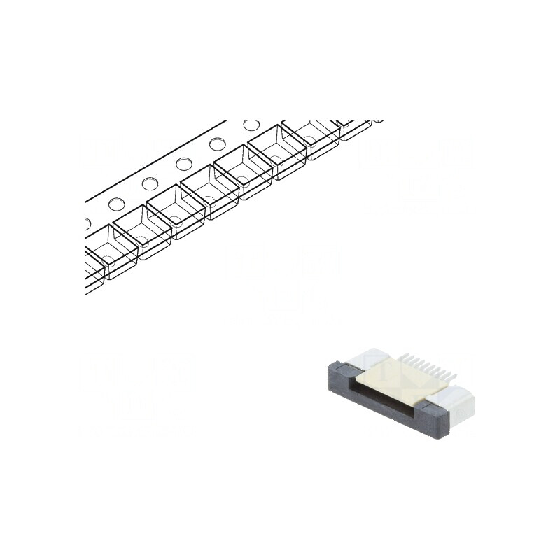 Conector FFC/FPC orizontal 10 pini ZIF SMT 500mA cositorit | Electronic-mag.ro | Componente Electronice