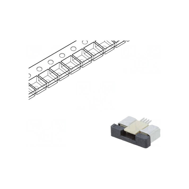 Conector FFC/FPC orizontal 4 PIN ZIF SMT 500mA cositorit | Electronic-mag.ro | Componente Electronice