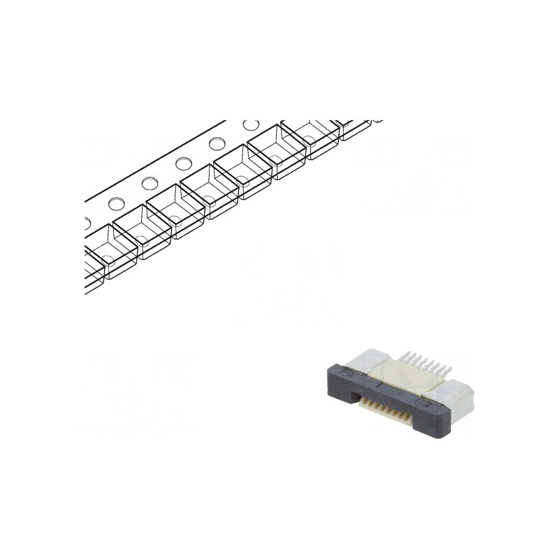 Conector FFC/FPC orizontal 8 PIN ZIF SMT 500mA cositorit | Electronic-mag.ro | Componente Electronice