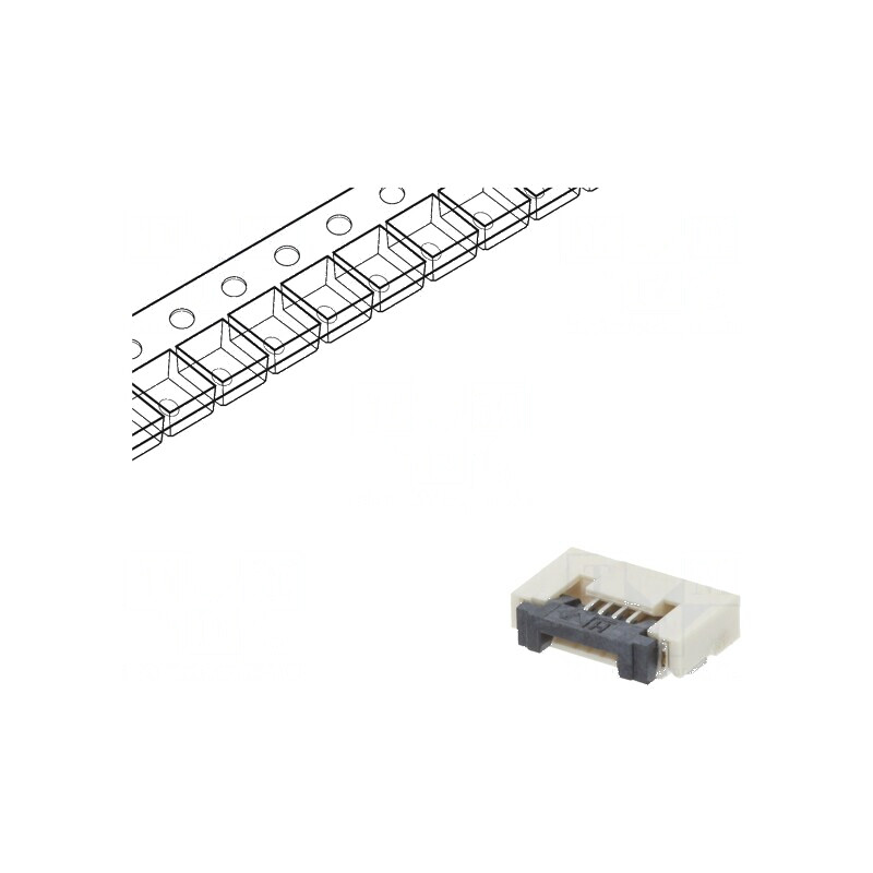 Conector FFC/FPC orizontal ZIF 4 pini SMT 500mA cositorit | Electronic-mag.ro | Componente Electronice
