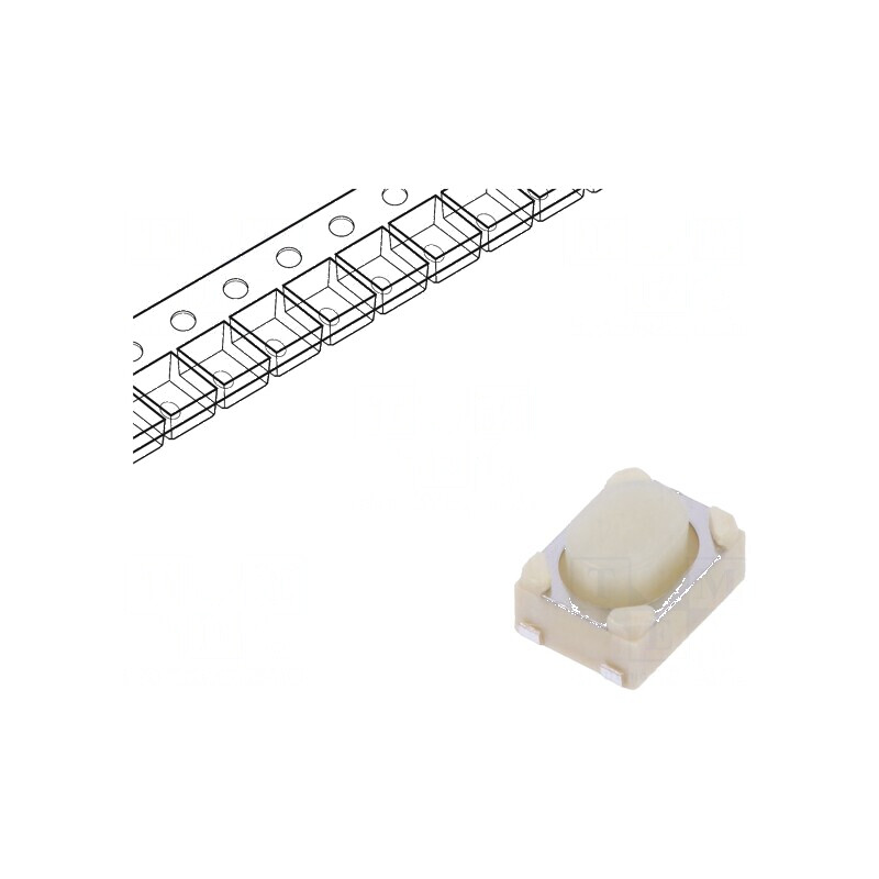 Microîntrerupător TACT SPST 0,05A/16VDC SMT 1,6N 2,6mm - Comutator mic pentru aplicații electronice | Electronic-mag.ro | Compon