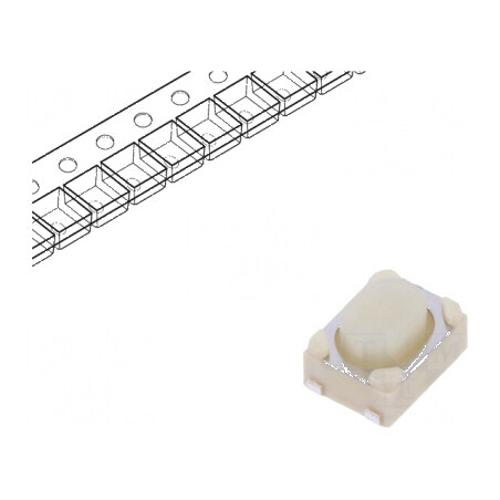 Microîntrerupător TACT SPST 0,05A/16VDC SMT 1,6N 2,6mm - Comutator mic pentru aplicații electronice | Electronic-mag.ro | Compon
