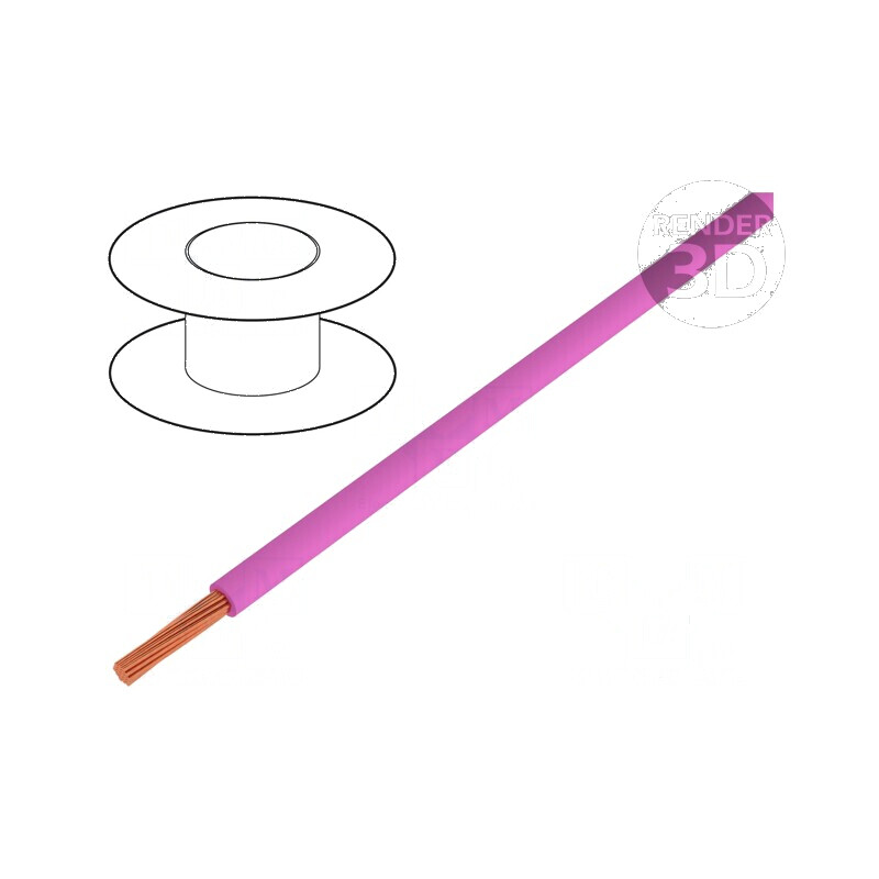 Cablu litat OFC 0,35mm2 PVC roz 49V 200m 1x0,35mm2 - Cablu electric de calitate superioară pentru conexiuni electrice | Electron