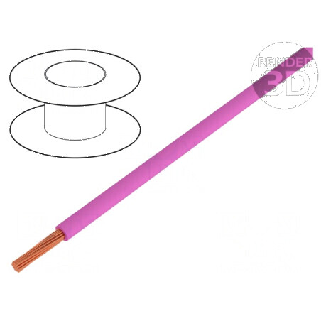 Cablu litat OFC 0,35mm2 PVC roz 49V 200m 1x0,35mm2 - Cablu electric de calitate superioară pentru conexiuni electrice | Electron