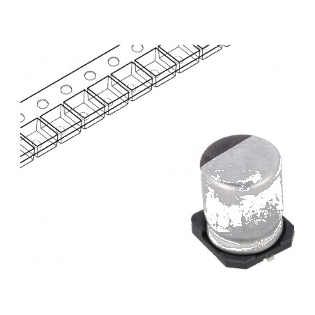 Condensator electrolitic SMD 470uF 16VDC Ø8x10mm ±20% 5000h pentru circuite electronice | Electronic-mag.ro | Componente Electro