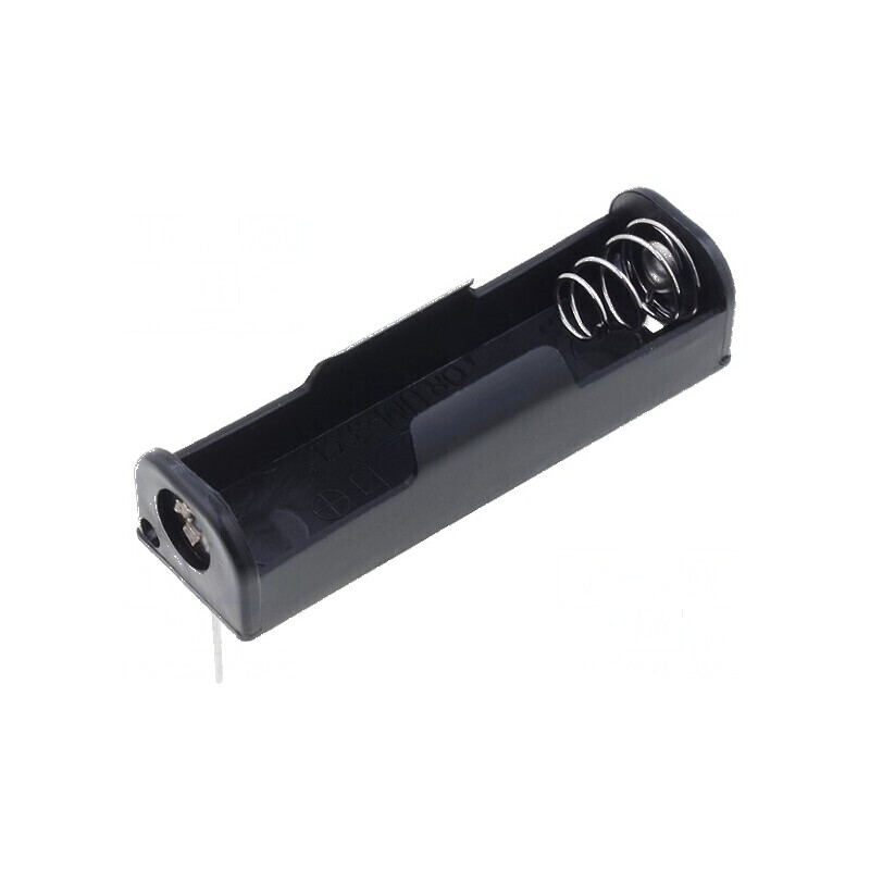 Suport pentru baterii AA R6 pe PCB neagră, 1 slot, dimensiune 51mm | Electronic-mag.ro | Componente Electronice