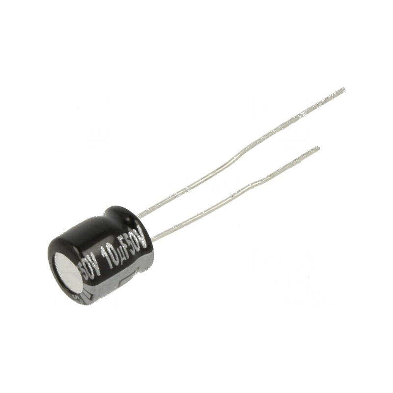 Condensator electrolitic THT 10uF 50VDC Ø6,3x7mm ±20% 1000h pentru circuite electrice | Electronic-mag.ro | Componente Electroni Condensator electrolitic THT 10uF 50VDC Ø6,3x7mm ±20% 1000h pentru circuite electrice | Electronic-mag.ro | Componente Electroni