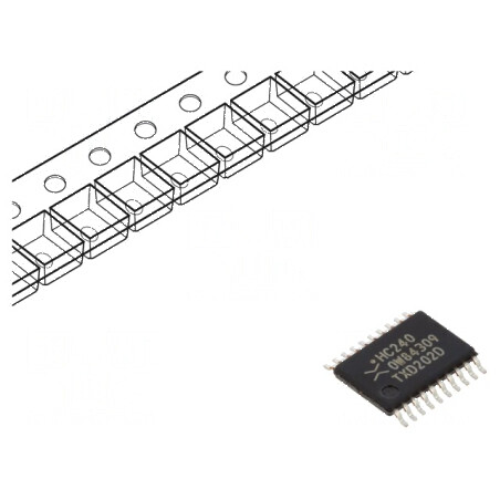 IC digital 8bit buffer inversor declanșator linie CMOS 8 canale | Electronic-mag.ro | Componente Electronice