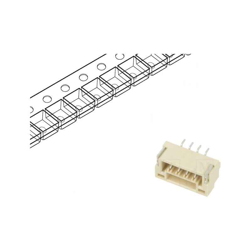 Conector cablu-placă soclu tată 4 PIN 1,25mm fără contacte | Electronic-mag.ro | Componente Electronice