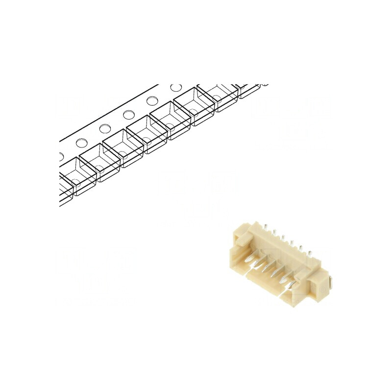Conector cablu-placă soclu tată 1,25mm PIN 6 SMT 250V 1A | Electronic-mag.ro | Componente Electronice