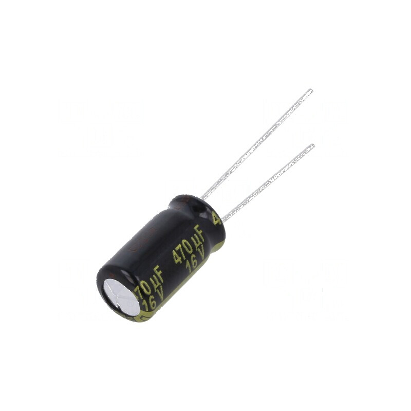 Condensator electrolitic low ESR THT 470uF 16VDC Ø8x15mm - componentă electronică de calitate | Electronic-mag.ro | Componente E