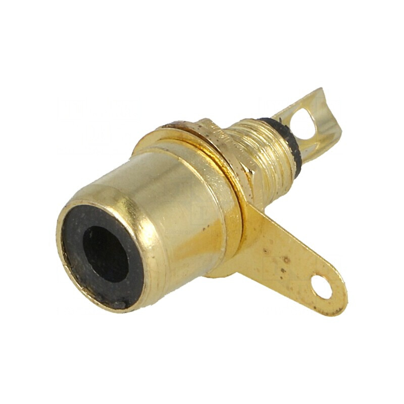 Conector RCA soclu mamă aurit pentru montare pe panou 6mm - accesorii audio de calitate | Electronic-mag.ro | Componente Electro