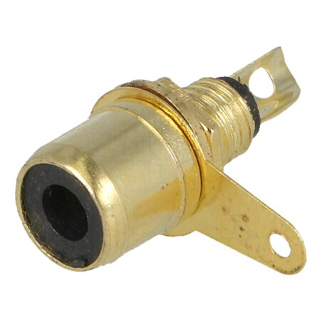 Conector RCA soclu mamă aurit pentru montare pe panou 6mm - accesorii audio de calitate | Electronic-mag.ro | Componente Electro