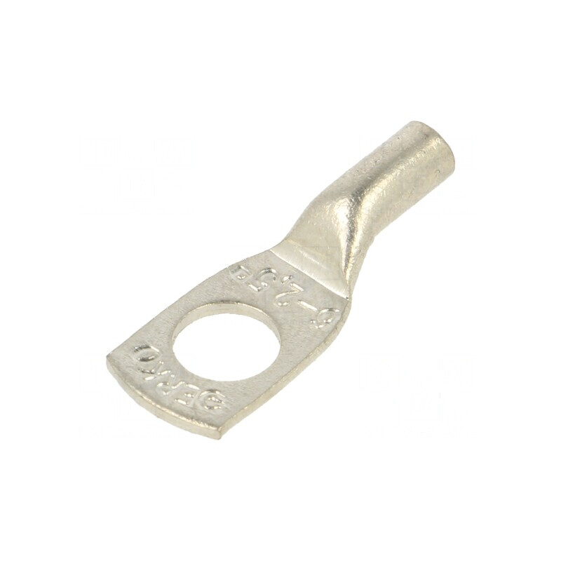 Vârf inelar tubular M6 cu cablu cositorit 2,5mm2, crimpat | Electronic-mag.ro | Componente Electronice