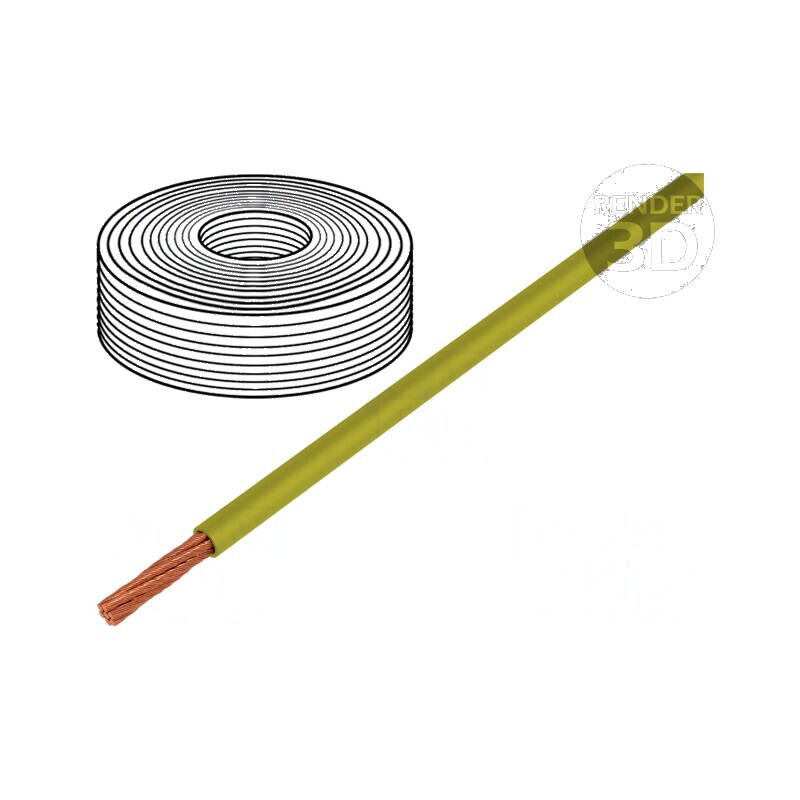 Cablu electric LifY 1x0,25mm2 cu izolație PVC galben, 300V, temperaturi -15 până la 80°C | Electronic-mag.ro | Componente Electr