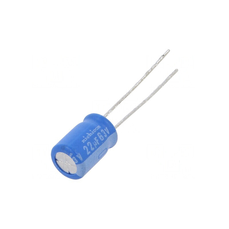 Condensator electrolitic THT 22uF 63VDC Ø8x11,5mm ±20% 1000h pentru circuite electrice | Electronic-mag.ro | Componente Electron