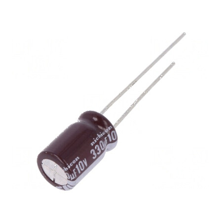 Condensator electrolitic low ESR THT 330uF 10VDC Ø8x11,5mm pentru aplicații electronice | Electronic-mag.ro | Componente Electro