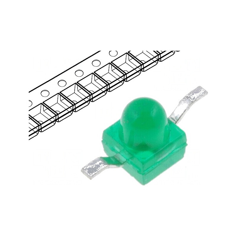 LED SMD Gull Wing Verde 2,5÷10mcd 2,21x2,92x2,21mm 40° 20mA pentru iluminat | Electronic-mag.ro | Componente Electronice