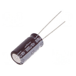 Condensator electrolitic low ESR THT 1000uF 10VDC Ø10x20mm pentru circuite electronice | Electronic-mag.ro | Componente Electron