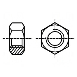 Piuliță hexagonală M1 0,25 din oțel cu acoperire zincată, dimensiuni H: 0,8mm, D: 2,5mm | Electronic-mag.ro | Componente Electro