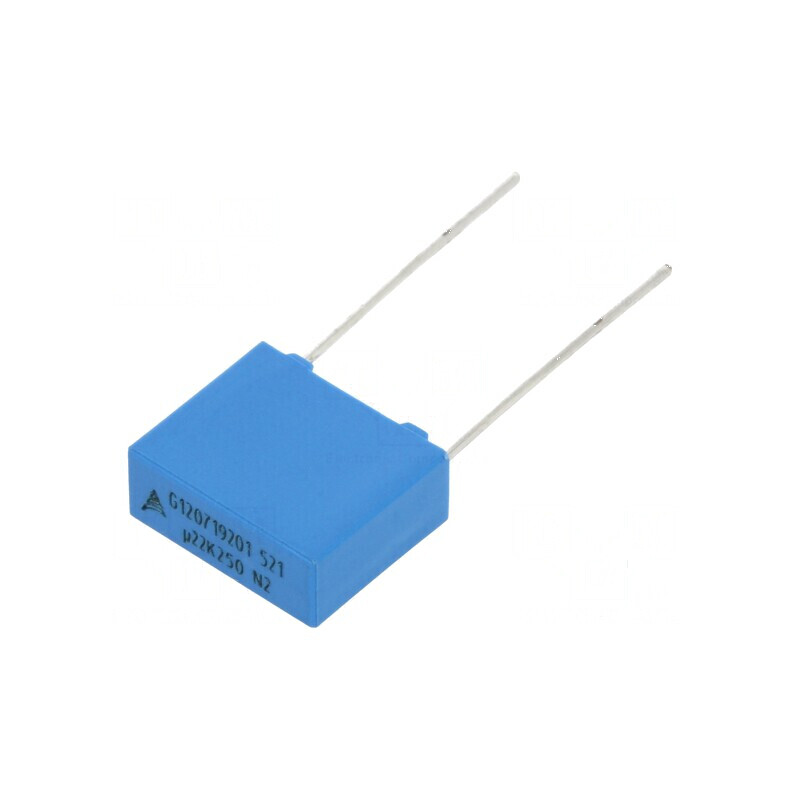 Condensator poliester 220nF 160VAC 250VDC 10mm ±10% THT - Componentă electronică | Electronic-mag.ro | Componente Electronice