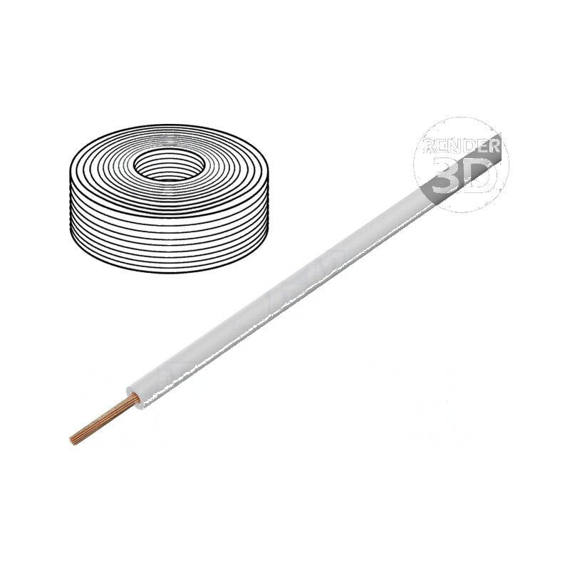Cablu electric H05Z-K litat cu 0,5mm² LSZH alb 300V/500V 100m Clasa 5 | Electronic-mag.ro | Componente Electronice