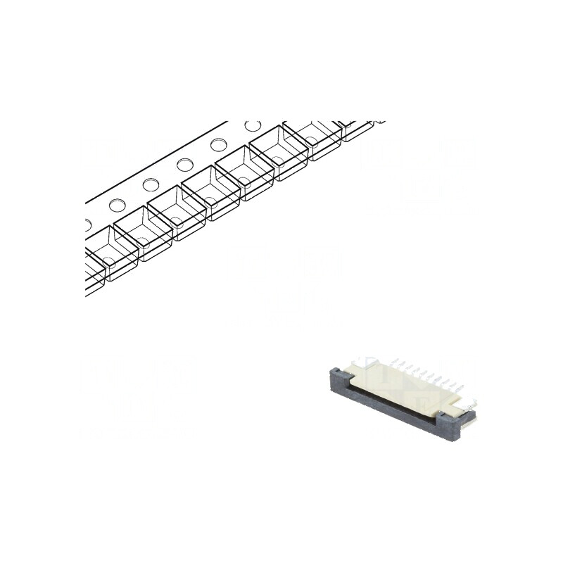 Conector FFC/FPC orizontal PIN 10 ZIF SMT cositorit 30mΩ pentru aplicații electronice | Electronic-mag.ro | Componente Electroni