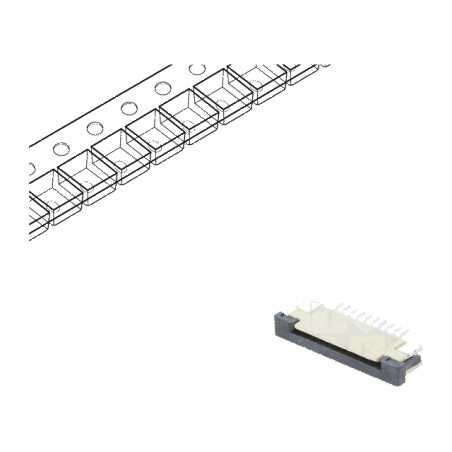 Conector FFC/FPC orizontal PIN 10 ZIF SMT cositorit 30mΩ pentru aplicații electronice | Electronic-mag.ro | Componente Electroni